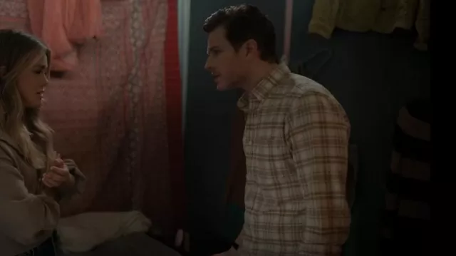 Nordstrom Trim Fit Plaid Stretch Button-Up Shirt in Tan Multi worn by Ben Stone (Josh Dallas) as seen in Manifest (S04E15)
