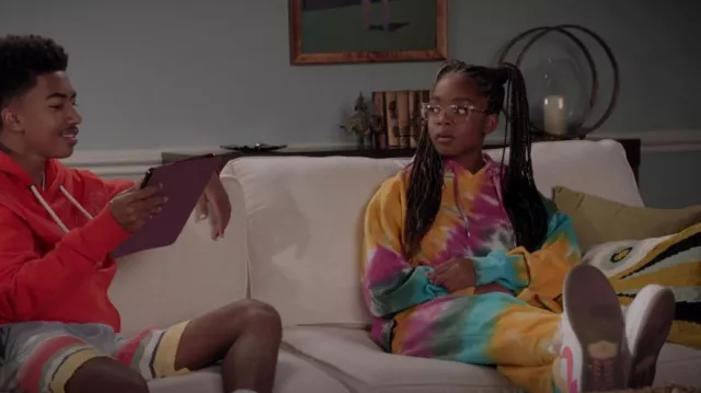 La Detresse Tie-Dye Drop Strawberry Fields Sweatpant worn by Diane Johnson (Marsai Martin) as seen in black-ish (S08E05)