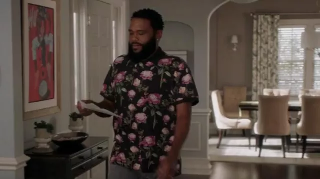 Ovadia Peony-Print Polo Shirt worn by Andre 'Dre' Johnson (Anthony Anderson) as seen in black-ish (S08E10)