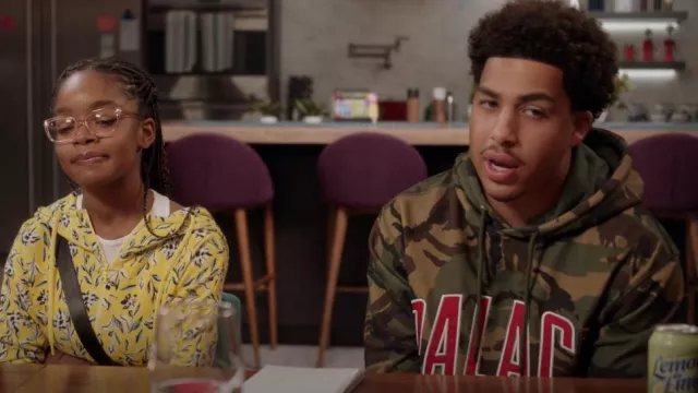 Sudadera con capucha Palace Camo usada por Andre Johnson, Jr. (Marcus Scribner) como se ve en negro (S08E02)
