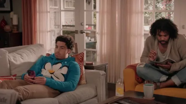 Sandro Graphic Print Drawstring Hoodie worn by Andre Johnson, Jr. (Marcus Scribner) as seen in black-ish (S08E08)