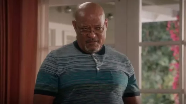 Chemise en coton teint spatial Missoni porté par Pops (Laurence Fishburne) vu en noirâtre (S08E13)