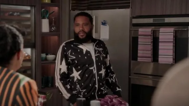 Palm Angels Night Sky Print Tech Jersey Track Jacket worn by Andre 'Dre' Johnson (Anthony Anderson) as seen in black-ish (S08E08)