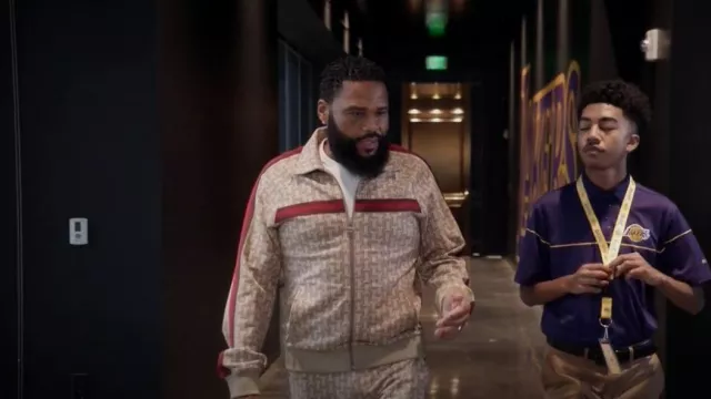 Lanvin Monogram-Print Jacket worn by Andre 'Dre' Johnson (Anthony Anderson) as seen in black-ish (S08E04)