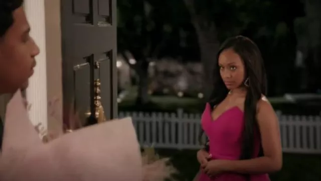 Basix Strapless Cascading Tulle Ball Gown worn by Olivia Lockhart (Katlyn Nichol) as seen in black-ish (S08E09)