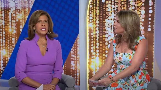 Cara Cara Claire Floral Tie-Back Midi Dress worn by Jenna Bush Hager as seen in Today with Hoda & Jenna on  June 5, 2023