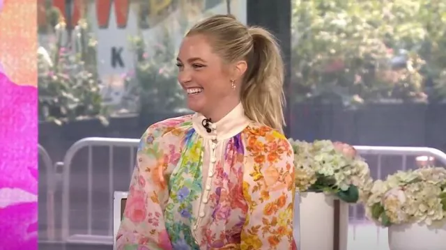 Zimmermann Raie Floral Billow Blouse worn by Jasmine Snow  as seen in Today  with Hoda & Jenna on  June 7, 2023