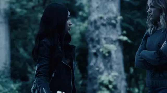 All Saints Car­go Leather Jack­et worn by Isabella LaRue (Lexi Underwood) as seen in Cruel Summer (S02E02)