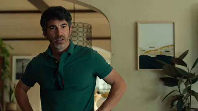 Lacoste Polo Shirt in green worn by Nathan Bartlett (Chris Messina) as seen in Based on a True Story TV show (S01E01)