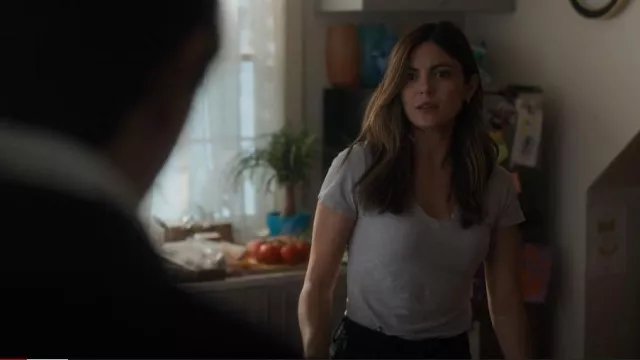 James Perse Casual Reverse Binding V-Neck Tee worn by Emma Brunner (Monica Barbaro) in FUBAR (S01E07)