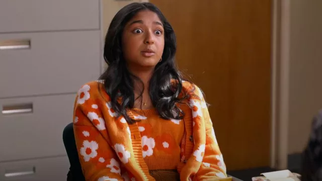 Callahan Meg Cardi­gan Set worn by Devi Vishwakumar (Maitreyi Ramakrishnan) as seen in Never Have I Ever (S04E06)