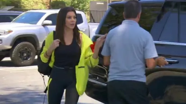 Adidas by Stella Mccartney TruePace Pack­able Run­ning Jack­et worn by Heather Dubrow as seen in The Real Housewives of Orange County (S17E01)