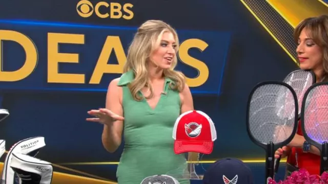 Robe côtelée à col Louna portée par Ashley Bellman comme vu dans CBS Mornings le 28 mai 2023