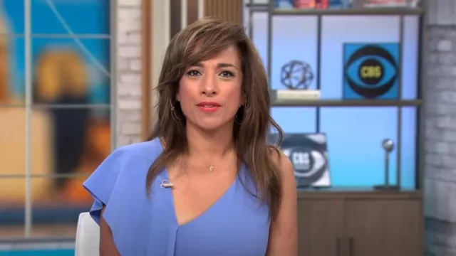 Robe Parker Shara portée par Michelle Miller vue dans CBS Mornings le 4 juin 2023
