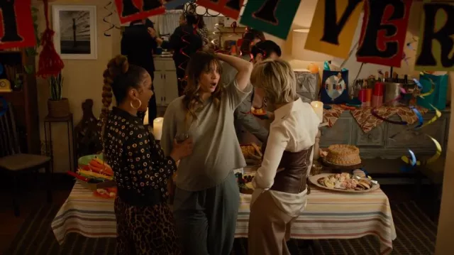 Norma Kamali Leopard Slip Jumpsuit worn by Carolyn (Aisha Alfa) as seen in Based on a True Story (S01E08)