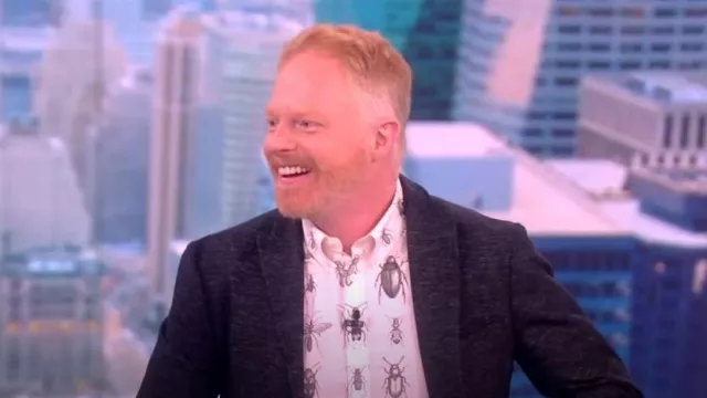 Alexander McQueen Bug-Print Short-Sleeve Sport Shirt worn by Jesse Tyler Ferguson as seen in The View on June 13, 2023