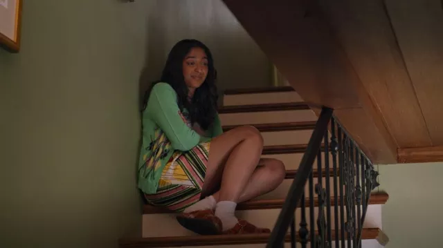 Anthropologie Plaid Sherpa Lined Clogs worn by Devi Vishwakumar (Maitreyi Ramakrishnan) as seen in Never Have I Ever (S04E08)