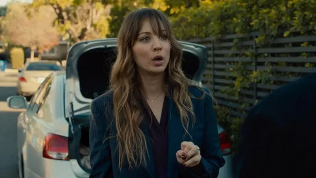 Theory Straight Double Breasted Jacket worn by Ava Bartlett (Kaley Cuoco) as seen in Based on a True Story (S01E01)
