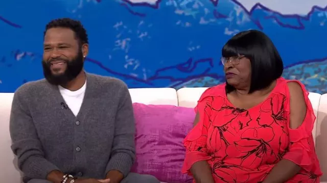 Lanvin V-Neck Knitted Cardigan worn by Anthony Anderson in Today with Hoda & Jenna on June 14, 2023