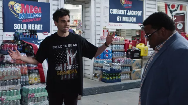 Proud To Be An Air Force Grandpa T-shirt worn by Cary Dubek (Drew Tarver) as seen in The Other Two (S03E08)