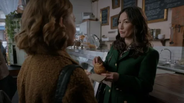 Zara Tai­lored Wool Coat worn by Meg Quigley (Sara Amini) as seen in Lucky Hank (S01E08)