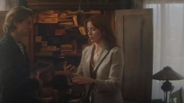 Maje Viva Checked Recycled Cotton-Blend Blazer worn by Nancy Drew (Kennedy McMann) as seen in Nancy Drew (S04E03)