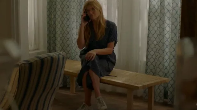 People Tree Leo­ra Leaf Wrap Dress worn by Abby Clark (Connie Britton) as seen in 9-1-1 (S01E03)