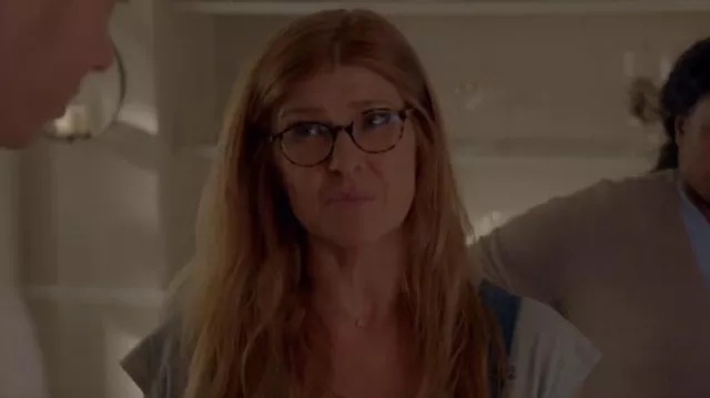 Jennifer Meyer 18k White Gold Mini Wishbone Pendant worn by Abby Clark (Connie Britton) as seen in 9-1-1 (S01E05)