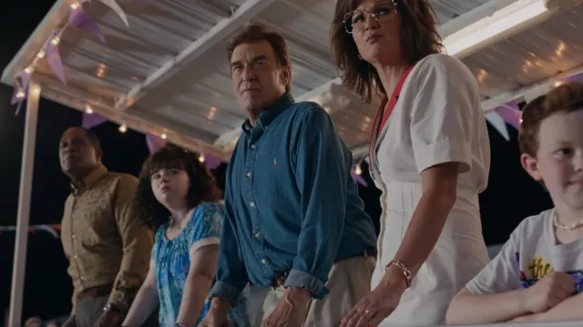 Polo Ralph Lauren Blue Fit Den­im Shirt worn by Dr. Eli Gemstone (John Goodman) as seen in The Righteous Gemstones (Season 3 Episode 1)