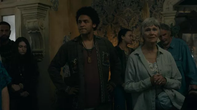 Japanese Inspired Embroidered Button Up worn by Ellis (Corteon Moore) as seen in From (S02E09)