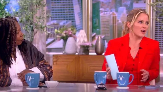 A.L.C. Lance Ribbed Top worn by Sara Haines as seen in The View on June 20, 2023