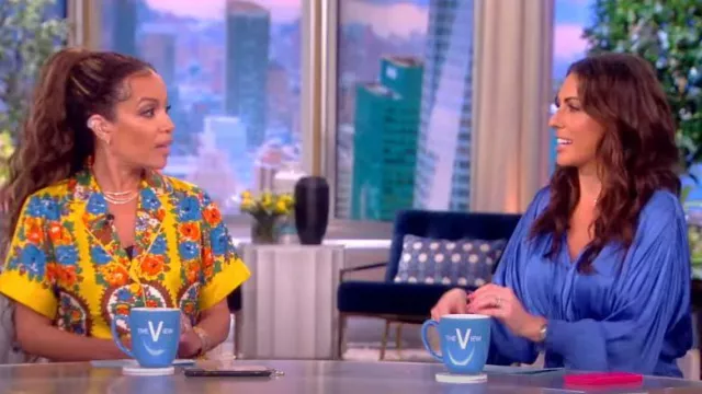 Maje Rivas Smocked Trim Dress worn by Alyssa Farah in The View on June 20, 2023