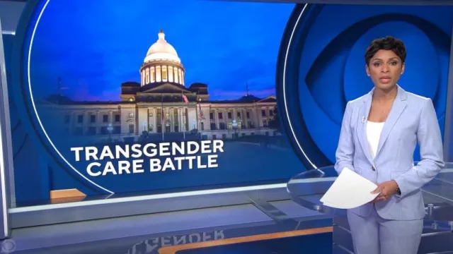 Ann Taylor El pantalón recto usado por Jericka Duncan visto en CBS Evening News el 20 de junio de 2023