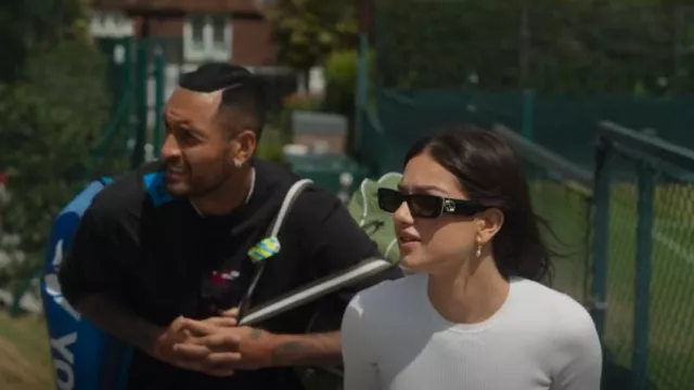 Gafas de sol rectangulares Gucci usadas por Costeen Hatzi como se ve en Break Point (S01E06)