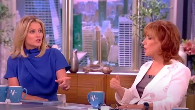 Cinq a Sept Khloe Heatset Daisies Blazer worn by Joy Behar as seen in The View on  June 21, 2023