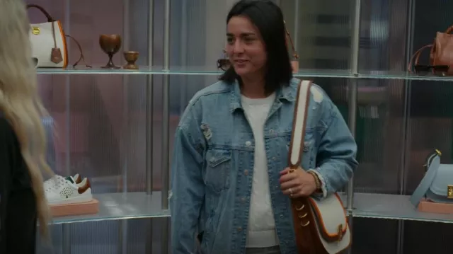 Mulberry Sadie Pan­elled Satchel Bag worn by Ons Jabeur as seen in Break Point (S01E07)