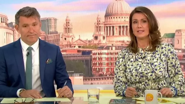 Me + Em Trailing Flower Print Fit And Flare Dress + Belt worn by Susanna Reid as seen in Good Morning Britain on June 22, 2023