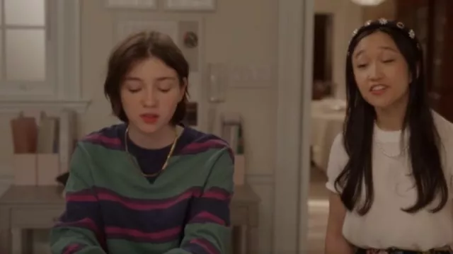 Urban Outfitters Skate Striped Crew Neck Sudadera usada por Rose Goldenblatt (Alexa Swinton) como se ve en And Just Like That... (S02E02)