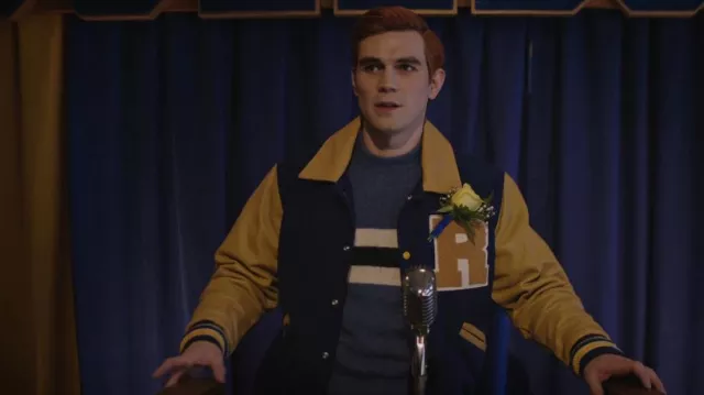 Benetton Sweater With Clash­ing De­tail worn by Archie Andrews (KJ Apa) as seen in Riverdale (S07E12)