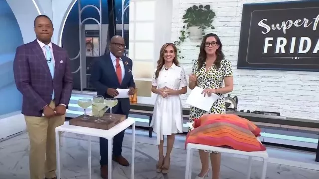 Alexis Tinley Eyelet Shirt Dress worn by Joy Bauer as seen in Today on  June 23, 2023