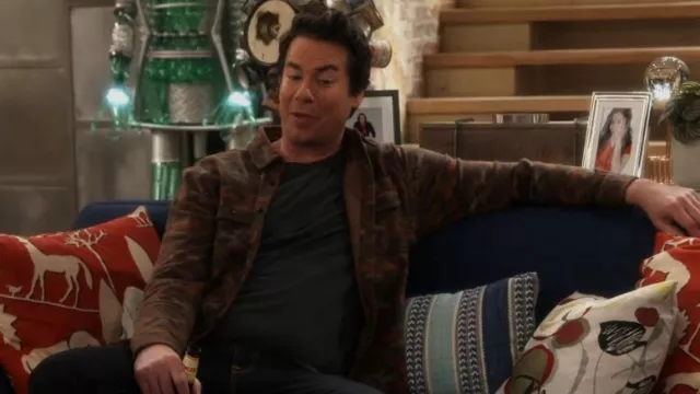 Faherty Doug Good Feather Legend Sweater Shirt in Western Range Shadow worn by Spencer Shay (Jerry Trainor) as seen in iCarly (S03E05)