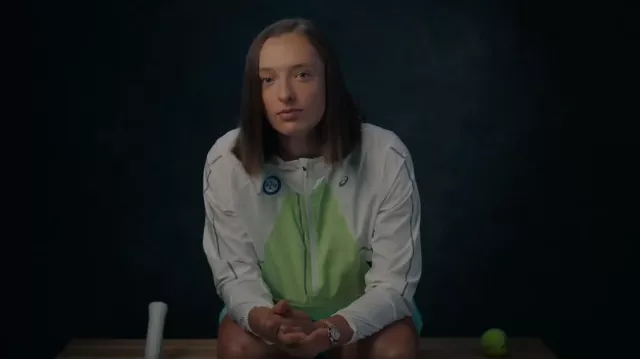 Asics Lite Show Jacket worn by Iga Świątek as seen in Break Point (S01E09)