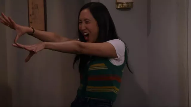 Urban Outfitters Rickie Cropped Sweater Vest worn by Ellen (Tien Tran) as seen in How I Met Your Father (S02E16)