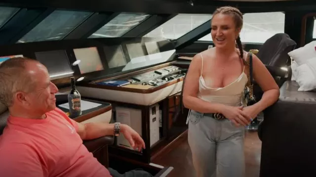 Zara Cowl Neck Corset Top worn by Bonnie Kelliher as seen in Below Deck Sailing Yacht (S04E14)