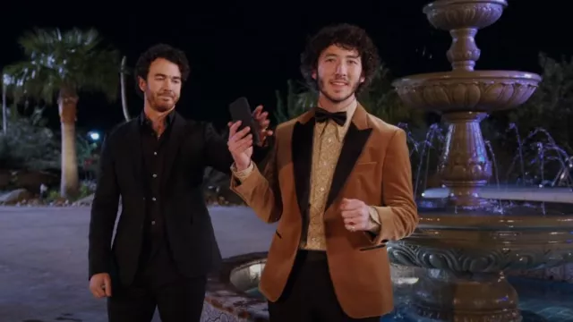 Boss Men's Velvet Peak-Lapel Tuxedo Jacket worn by Frankie Jonas as seen in Claim to Fame (S02E01)