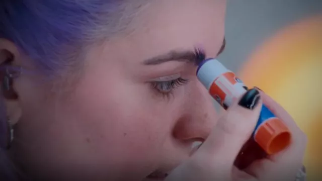 Elmer's Dis­ap­pear­ing Pur­ple Glue Stick as seen in Glow Up: Britain's Next Make-Up Star (S04E01)