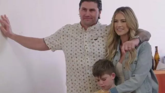 ASTR the Label Half Sleeve Sweetheart Neck Bodysuit worn by Christina El Moussa as seen in Christina on the Coast (S05E05)
