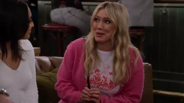 R13 Shaggy Oversized Distressed Edge Cardigan worn by Sophie (Hilary Duff) as seen in How I Met Your Father (S02E18)
