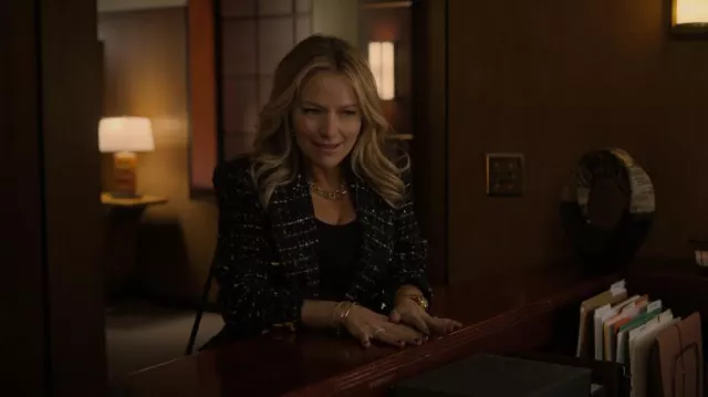 Zara Double Breasted Textured Weave Blazer worn by Lorna (Becki Newton) as seen in The Lincoln Lawyer (S02E01)