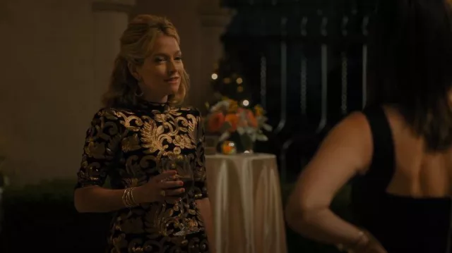 Alice + Olivia Inka Mock Neck Dress worn by Lorna (Becki Newton) as seen in The Lincoln Lawyer (S01E06)